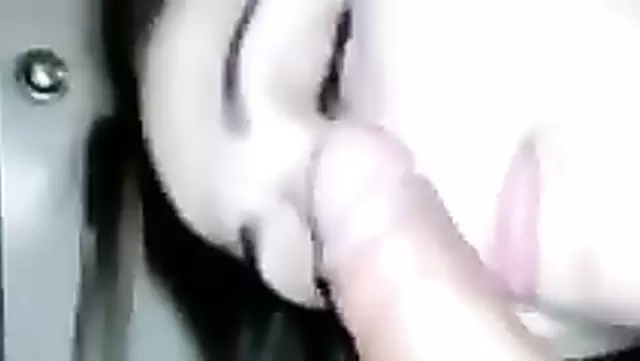 Beautiful Uzbek girl gently sucks a guy's cock